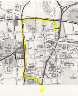 Map showing the Williamsburg Tunnel bike detour