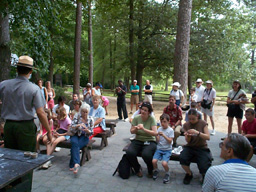 Ranger Miles Bond giving instruction on how to make a Pinch Pot