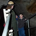 Kid on cave tour.