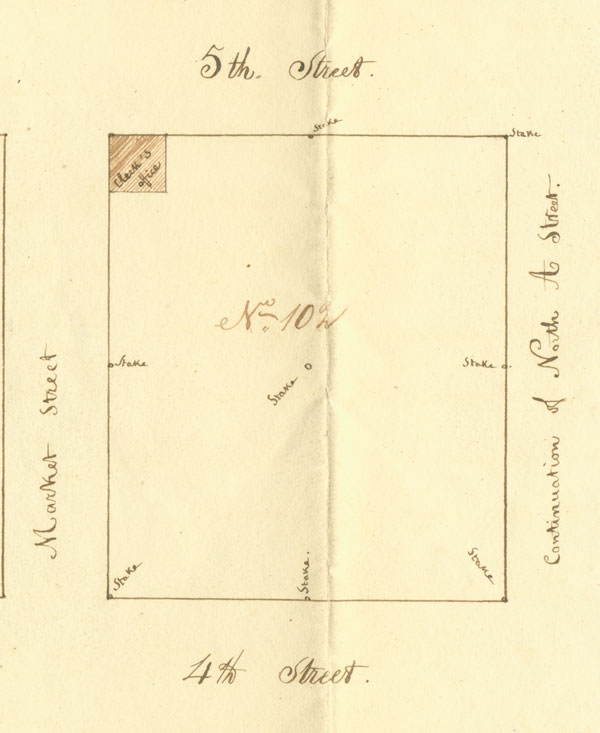 detail of the survey showing the clerk's office