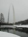 Gateway Arch in winter with snow