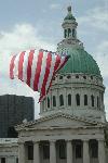 The Old Courthouse with flag during Fair St. Louis