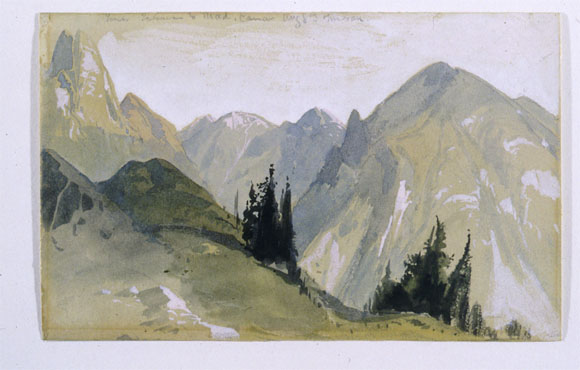 Thomas Moran Watercolor of Yellowstone
