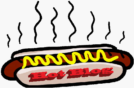 Hot Blog written on hotdog and bun Hot Blog written on hotdog and bun