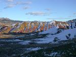 Image of the Painted Hills with snow.
