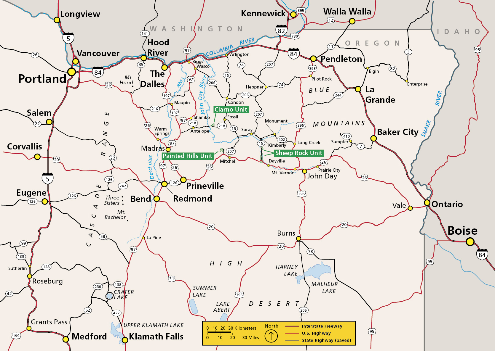 Maps John Day Fossil Beds National Monument (U.S. National Park Service)