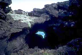 An example of a lava tube, this one running down to the Pacific.