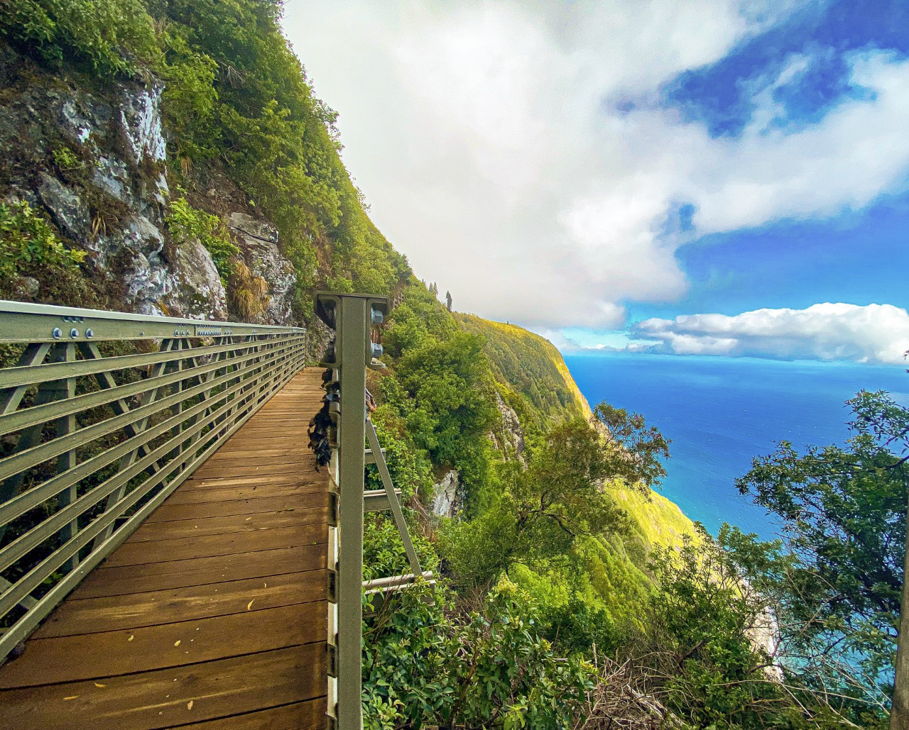 A bridge on the face of a steep cliff