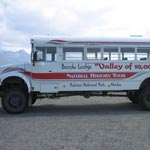 A 4-wheel drive bus provides visitors with daily access to the Valley of Ten Thousand Smokes.