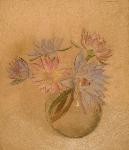 mixed hues in glass vase