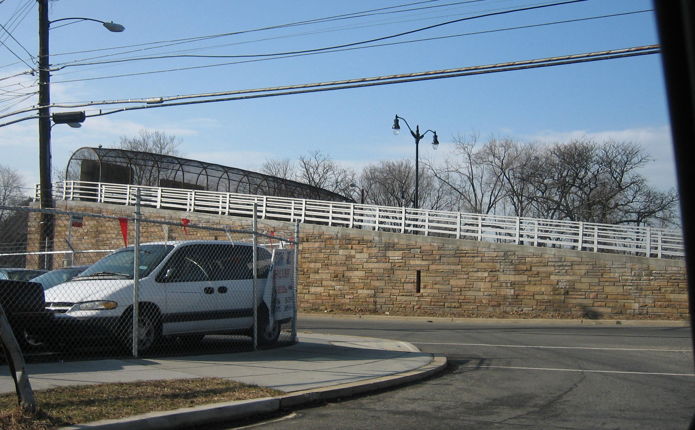 Pedestrian overpass between Deanwood Metro and Douglas Street