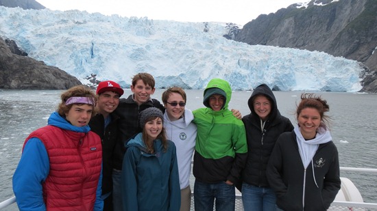 YCCs and Student-Ranger-Students in front of Holgate Glacier.