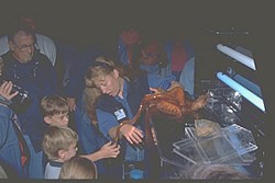 Children learn about an octopus at the Alaska Sea Life Center