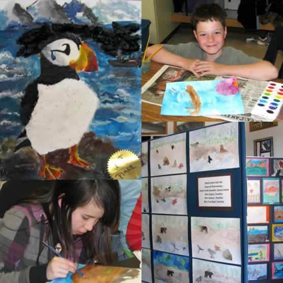 Students and art work from Kenai Fjords 2009 art show