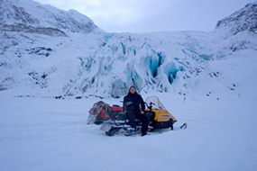 Snowmachine at Exit Glacier