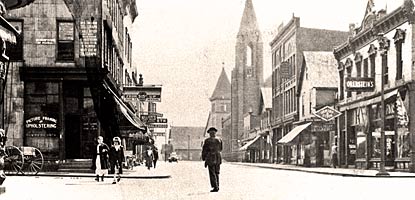 Calumet's Fifth Street in 1900 Keweenaw NHP Archives, Curto Collection.