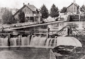 Historic photo: St. Marys Falls Ship Canal (today know as the Sault Locks)