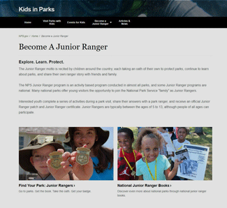 Kids in Parks Webpage