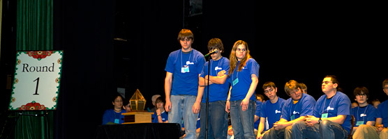 Photo of the Firesteel Phantoms team from Ontonagon Area High School during Round 1 of the 2009 High School Local History Smackdown.