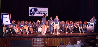 Participants fill the stage at the Calumet Theatre during the 2006 High School Local History Smackdown Participants fill the stage at the Calumet Theatre during the 2006 High School Local History Smackdown