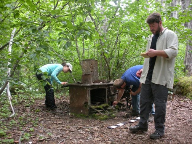 [Photo 2] Tom, Shawn, and I documenting a stove near the Canyon City historic site