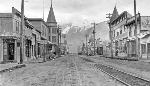 1916 street scene, small Victorian town
