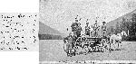 Black and White photo of horse drawn wagon and men