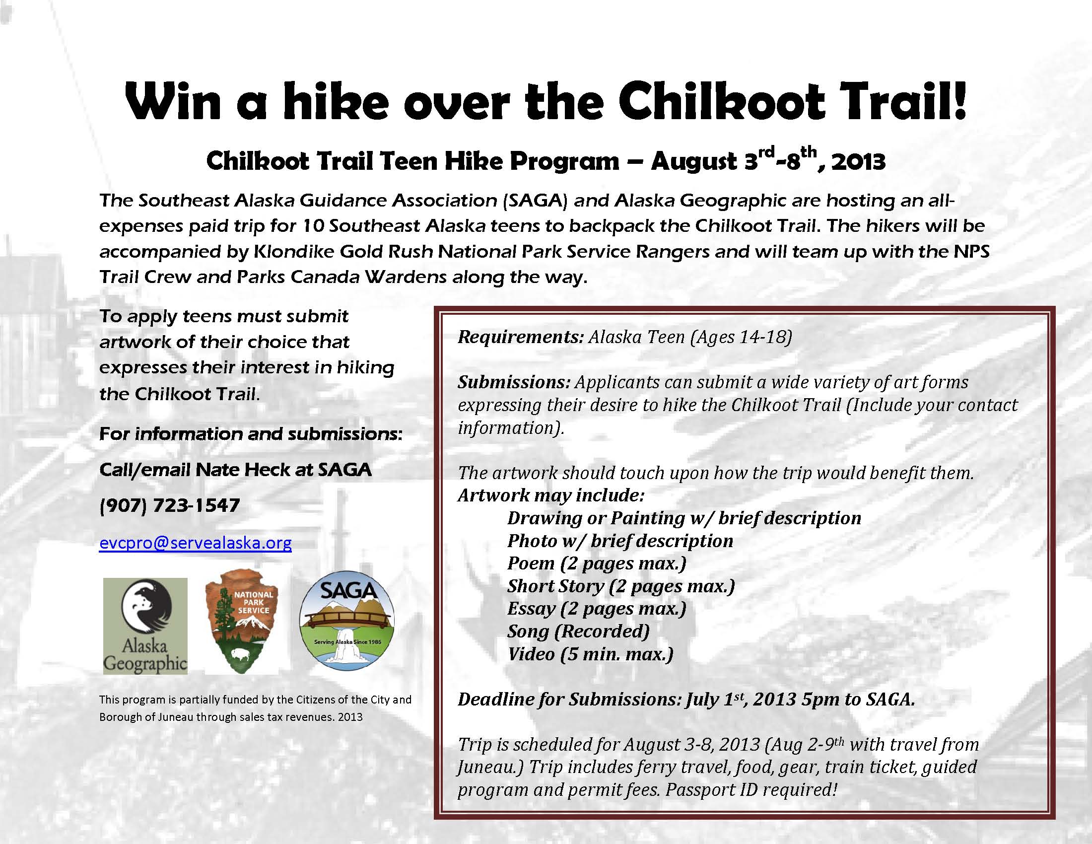 Win a hike over the Chilkoot Trail 2013