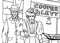 Shopping for Supplies Coloring Page