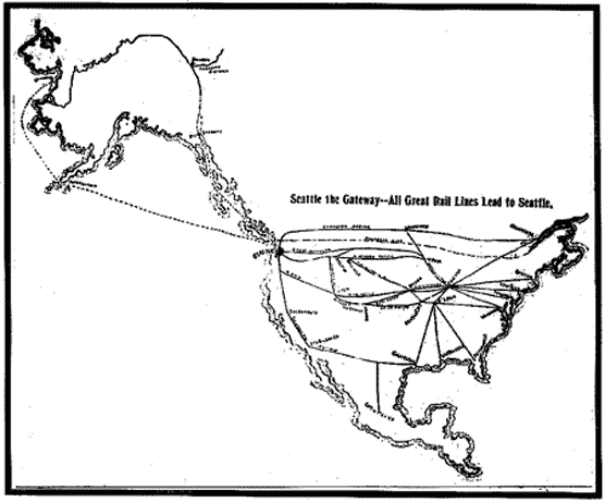 the klondike gold rush map. map, which appeared in The
