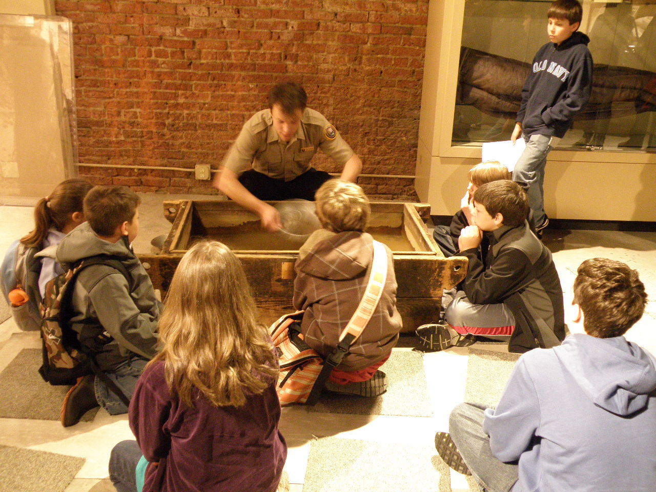 Panning for gold demonstration