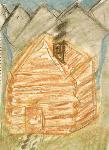 Drawing of cabin in the mountains