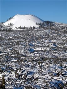 Schonchin Butte blanketed with snow