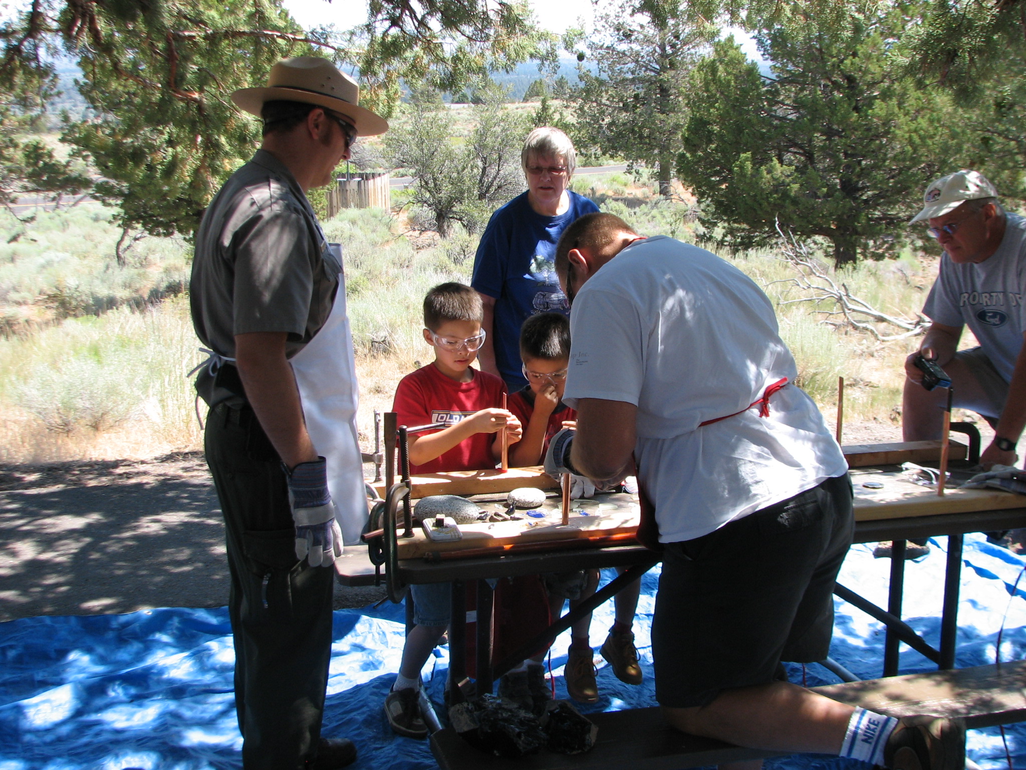 Jr. Ranger Day - Arrowhead replica making 