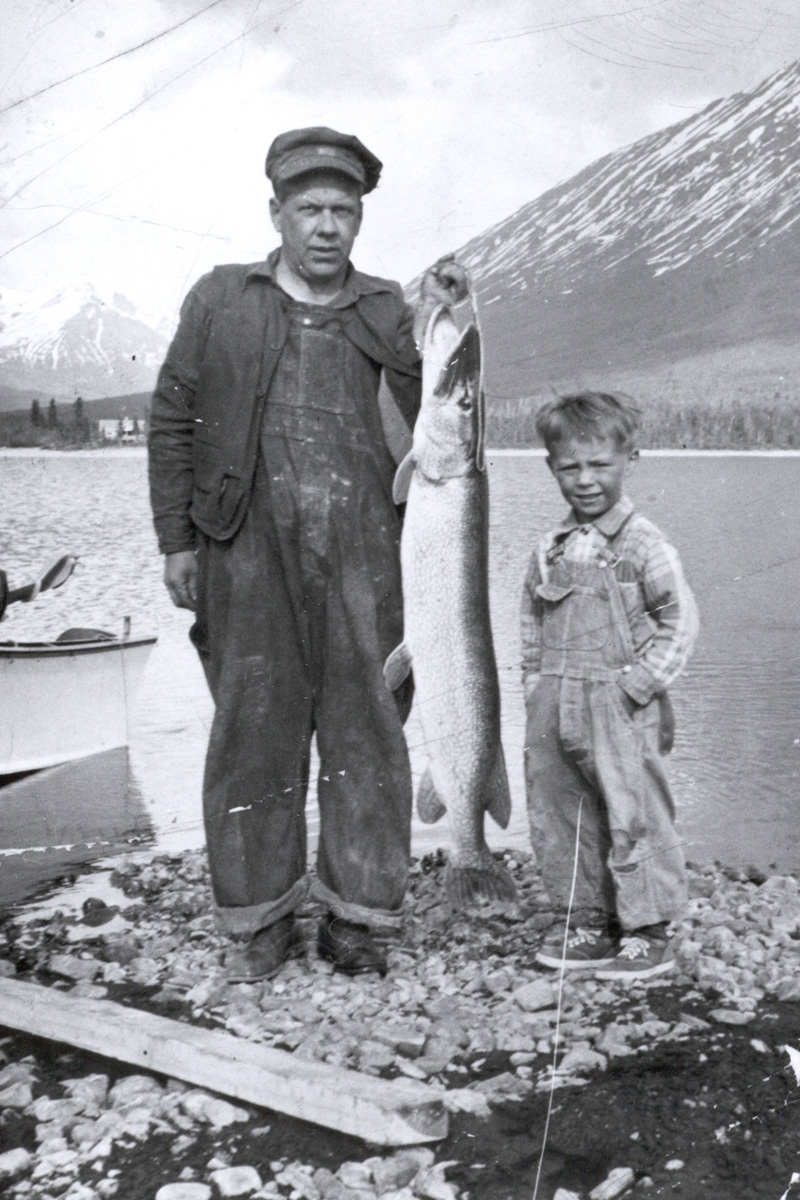 Man and Boy Fishing in Port Alsworth, Author Unknown
