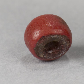 closeup of a red bead