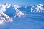 Lake Clark under a blanket of winter fog.