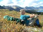 Hiker at Twin Lakes