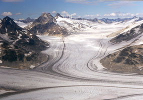 A glacier near Mt. Iliamna in the Chigmit Mountains.