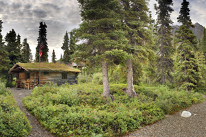 View from in front of the Richard Proenneke cabin.