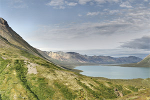 Panorama: Upper Twin from Teetering Rock