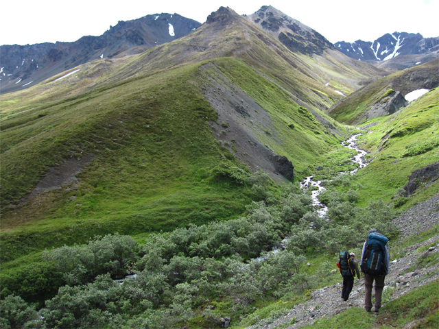 Hiking up Hope Creek Valley