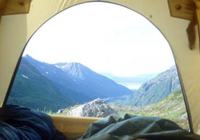 Camping in Lake Clark National Park and Preserve offers solitude and breathtaking vistas.
