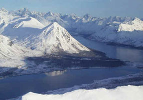 Twin Lakes in winter.