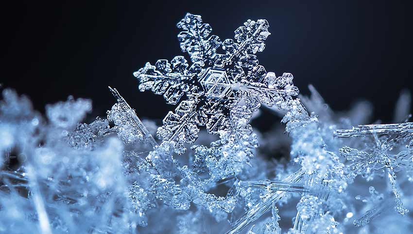 A microscopic view of a snowflake at -17 degrees Farenheit