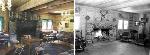 photo comparing lodge lobby in 1939 and 2002