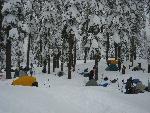 Busy winter campground