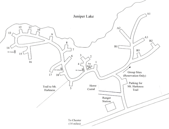 Map of Juniper Lake Campground