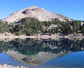 Lassen Peak reflected in Lake Helen