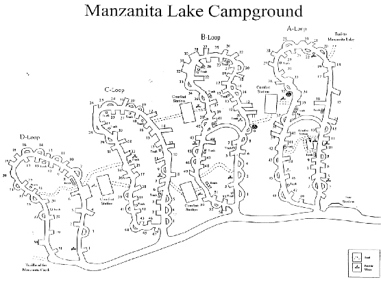 Map of Manzanita Lake Campground